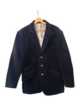 J. Peterman Navy Corduroy Sport Coat with Gold Buttons
